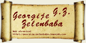 Georgije Zelenbaba vizit kartica